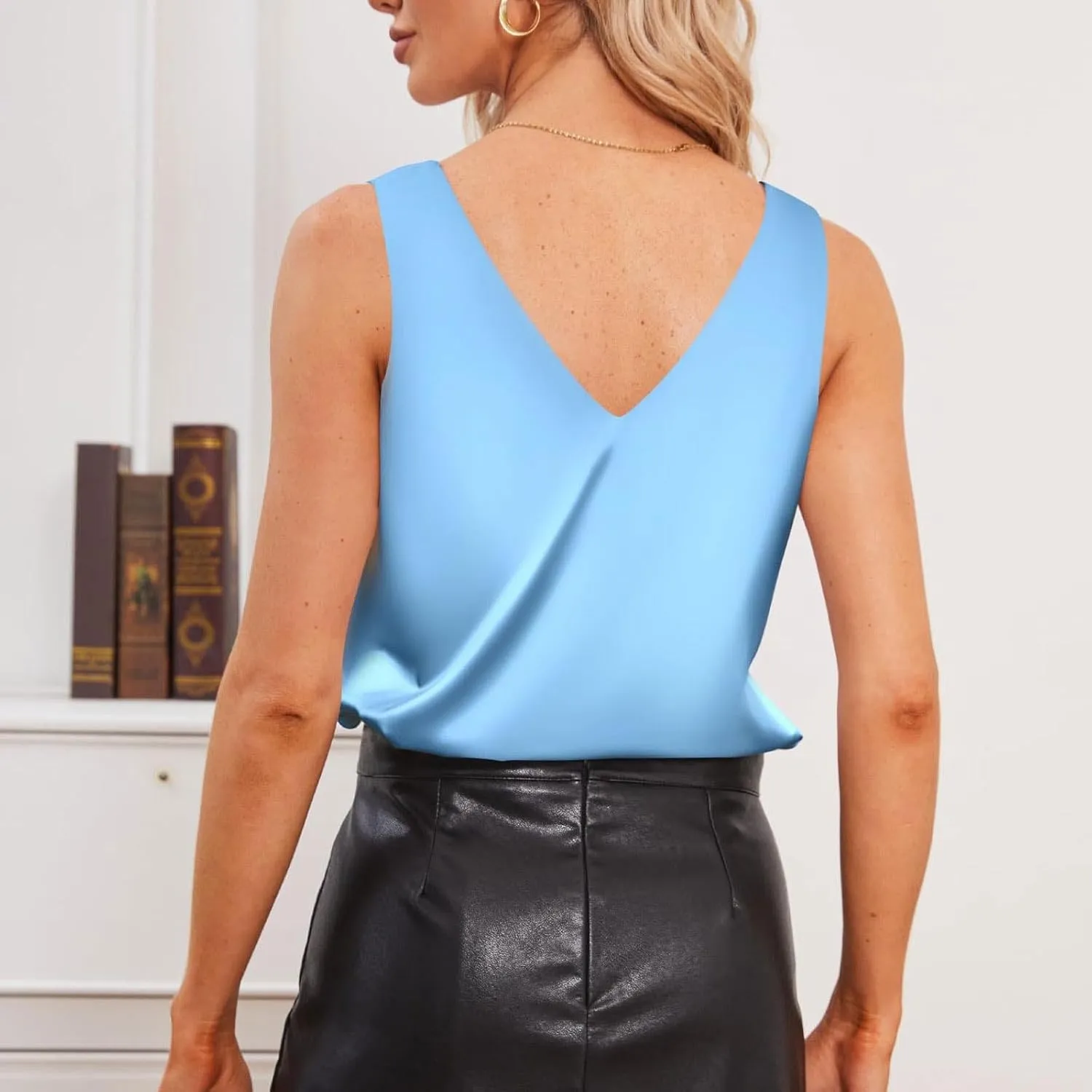 Quick-Dry Elegant Camis Women's Sleeveless Shirt Loose Fit Y2K Tank Top Going Out 2025 Vacation Blouses