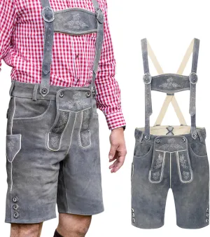 Schneberger Trachten Couture Lederhosen Men, Genuine Leather - Antique German Lederhosen, Bavarian Oktoberfest Trouser