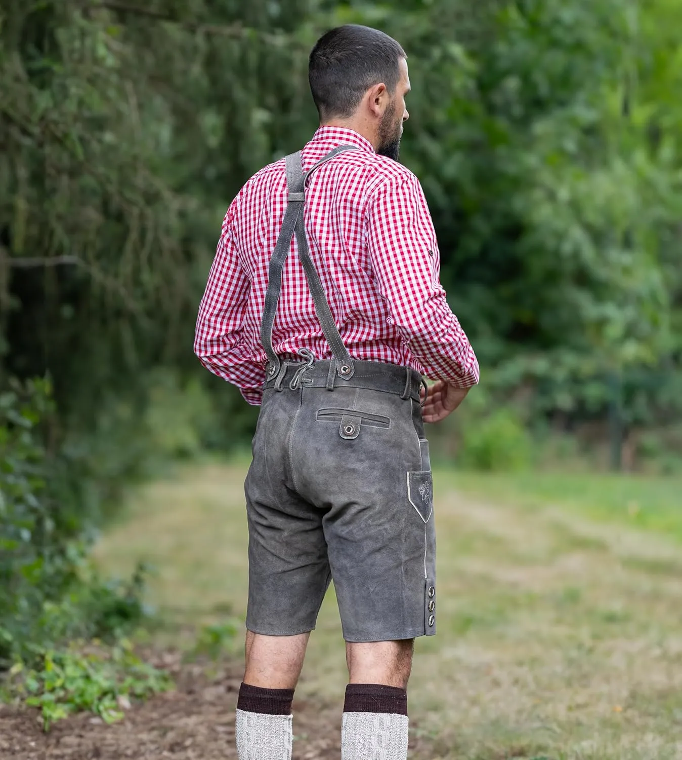 Schneberger Trachten Couture Lederhosen Men, Genuine Leather - Antique German Lederhosen, Bavarian Oktoberfest Trouser