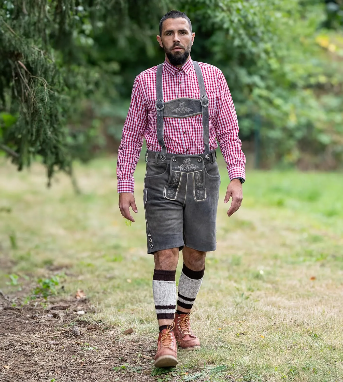 Schneberger Trachten Couture Lederhosen Men, Genuine Leather - Antique German Lederhosen, Bavarian Oktoberfest Trouser