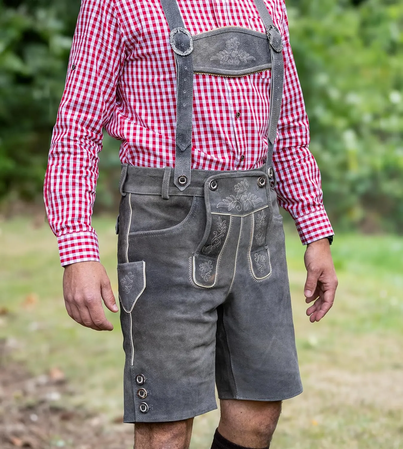 Schneberger Trachten Couture Lederhosen Men, Genuine Leather - Antique German Lederhosen, Bavarian Oktoberfest Trouser