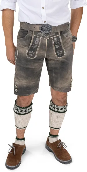 Schneberger Trachten Couture Lederhosen Men, Genuine Leather, German Lederhosen with Bavarian Belt, Oktoberfest trouser