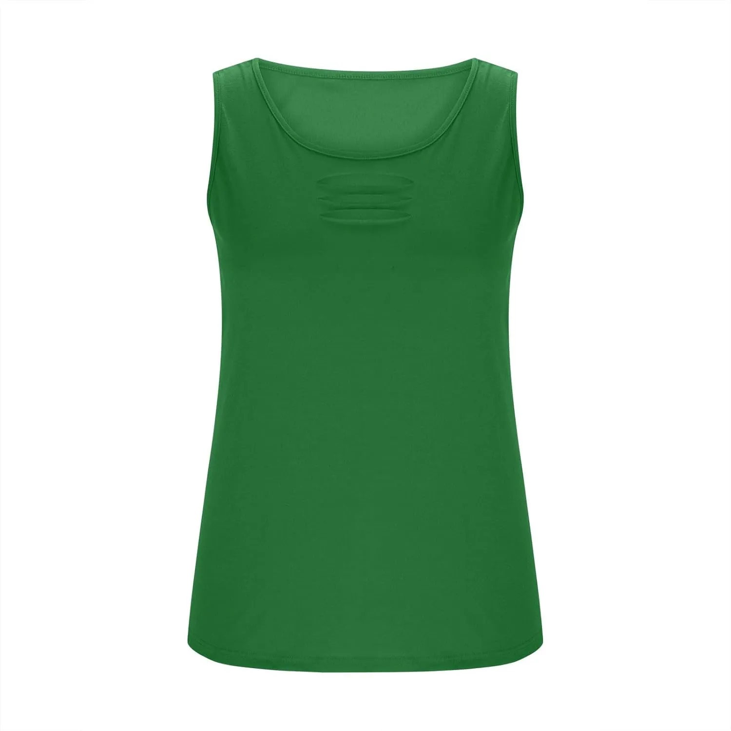 Sexy Cut Out Ripped Tank Tops for Women Distressed Sleeveless T-Shirt Summer Rock Tee Solid Color Basic Tunic Blouse