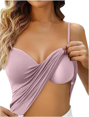 Shelf Bra Camisole Tops for Women Adjustable Spaghetti Strap Tank Top Basic Cotton Camis Shirts
