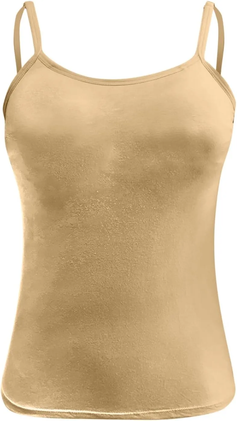Shelf Bra Camisole Tops for Women Adjustable Spaghetti Strap Tank Tops Soft Casual Cotton Camis Shirts