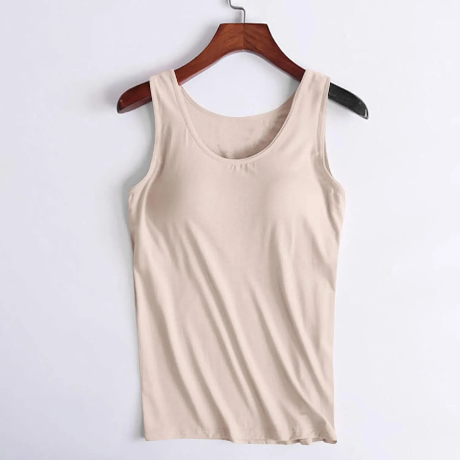 Shelf Bra Tanks for Women Summer Trendy Padded Tank Tops Basic Classic Cozy Undershirts Outfit with Built in Bras