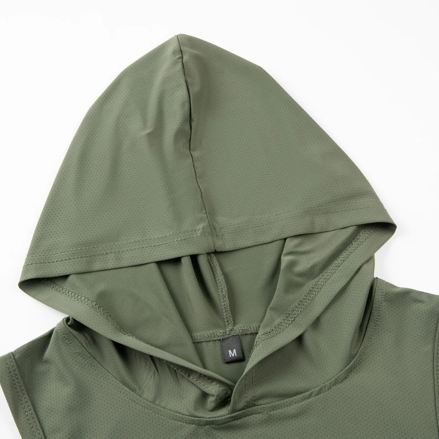 Sleeveless Hoodie Tank Tops for Men Breathable Mesh Workout Cut Off Gym Shirts Summer Lightweight Pullover Basic Tees