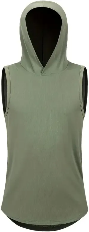 Sleeveless Hoodie Tank Tops for Men Breathable Mesh Workout Cut Off Gym Shirts Summer Lightweight Pullover Basic Tees