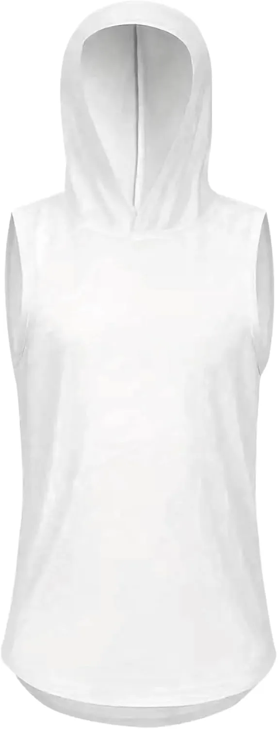 Sleeveless Hoodie Tank Tops for Men Breathable Mesh Workout Cut Off Gym Shirts Summer Lightweight Pullover Basic Tees