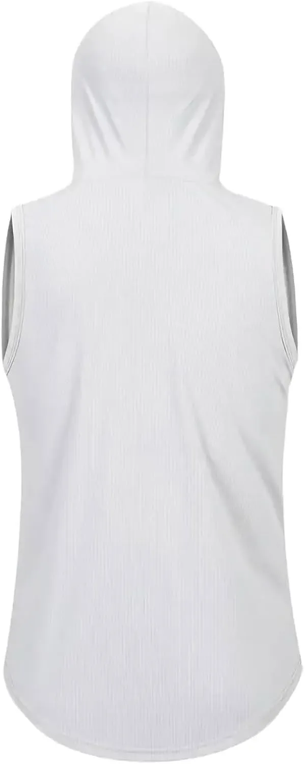Sleeveless Hoodie Tank Tops for Men Breathable Mesh Workout Cut Off Gym Shirts Summer Lightweight Pullover Basic Tees