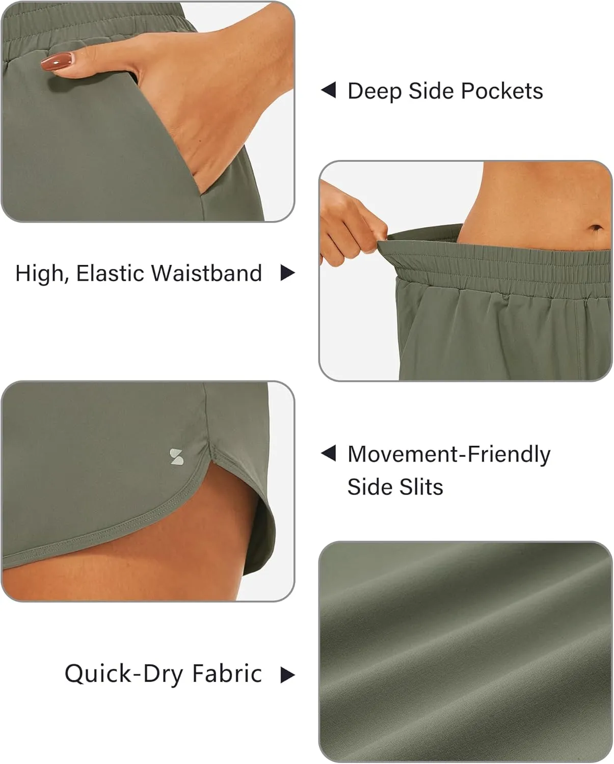 Stelle Womens 3" Running Shorts Mesh Liner High Waisted Workout Shorts Quick Dry Dolphin Athletic Shorts with Pockets