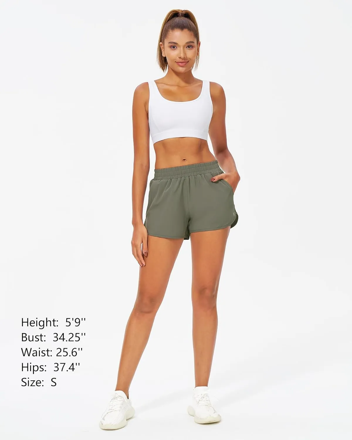 Stelle Womens 3" Running Shorts Mesh Liner High Waisted Workout Shorts Quick Dry Dolphin Athletic Shorts with Pockets