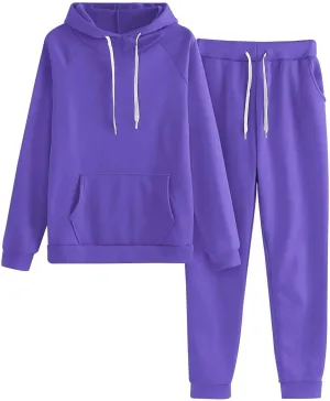 Sweatsuits for Women Set 2 Piece Hoodie Solid Color Sports Pants Tracksuits Trending Fashion 2023 Casual Jogger Set