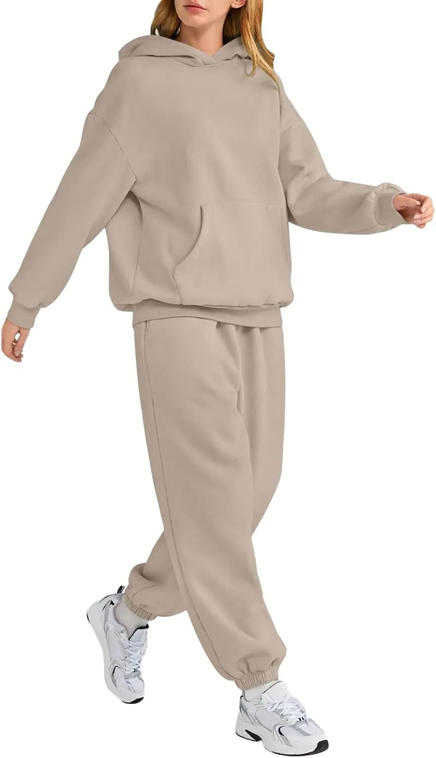 Sweatsuits Women 2 Piece Outfit Fleece Oversized Hoodie Joggers Sweatpants Track Suits Matching Lounge Pants Sets