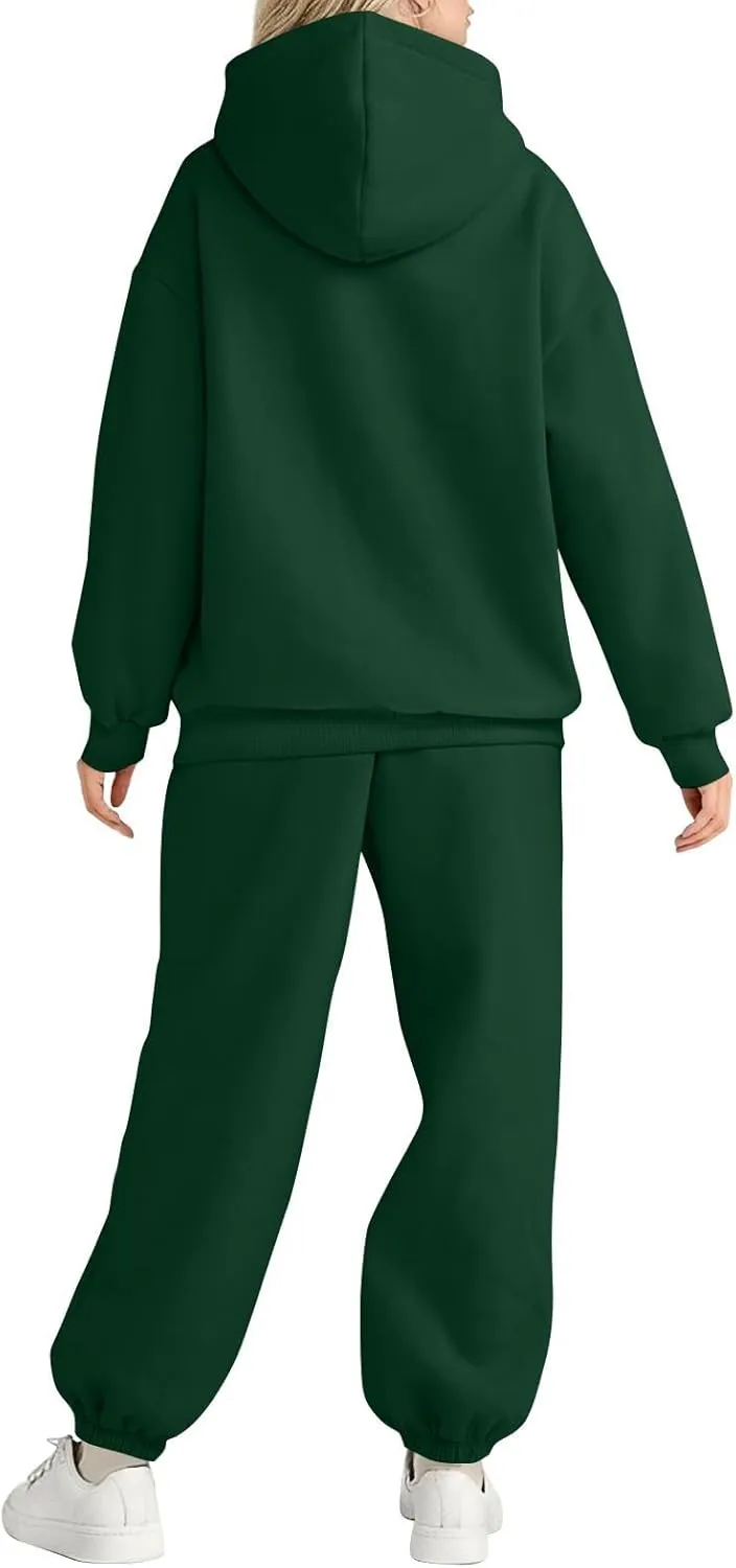 Sweatsuits Women 2 Piece Outfit Fleece Oversized Hoodie Joggers Sweatpants Track Suits Matching Lounge Pants Sets