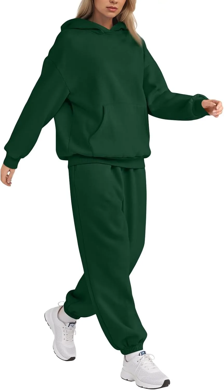 Sweatsuits Women 2 Piece Outfit Fleece Oversized Hoodie Joggers Sweatpants Track Suits Matching Lounge Pants Sets