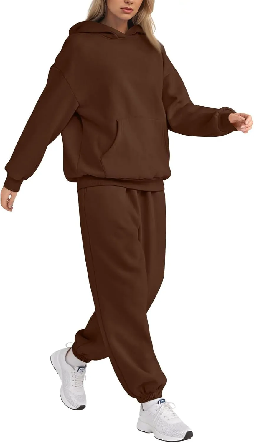 Sweatsuits Women 2 Piece Outfit Fleece Oversized Hoodie Joggers Sweatpants Track Suits Matching Lounge Pants Sets
