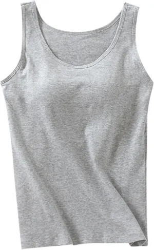 Tank Top for Women Built in Shelf Bra Spaghetti Strap Camisoles Workout Yoga Cotton Camis Shirts