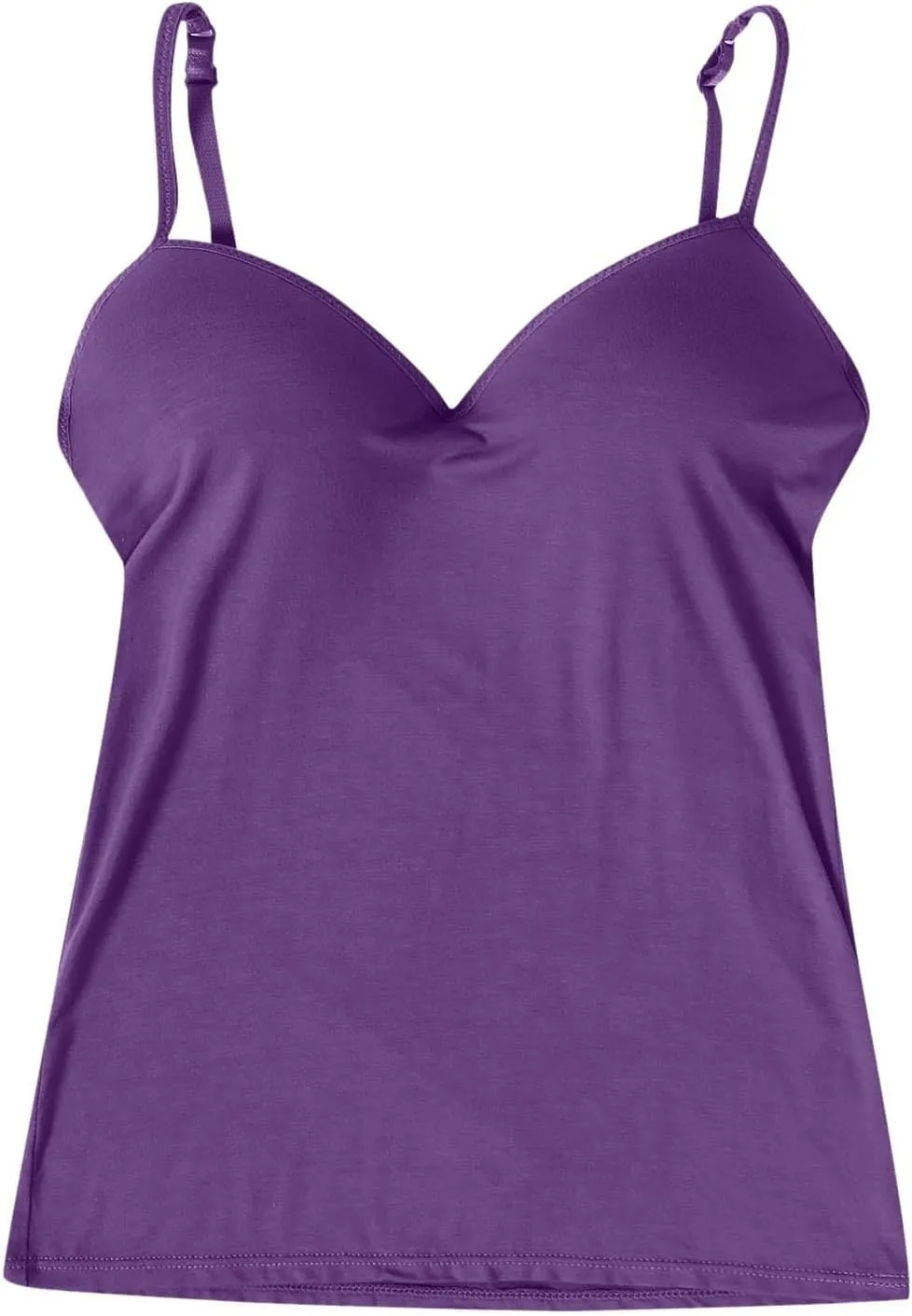 Tank Top for Women with Built-in Padded Bra Racerback Camisoles Basic Breathable Cotton Camis Shirt