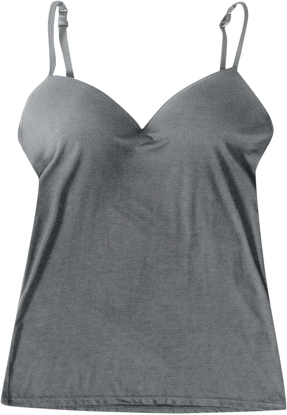 Tank Top for Women with Built-in Padded Bra Racerback Camisoles Basic Breathable Cotton Camis Shirt