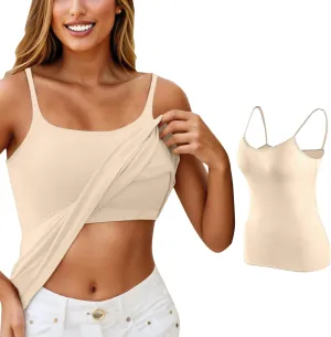 Tank Top for Women Wtih Shelf Bra Adjustable Straps Camisoles Soft Casual Cotton Camis Shirt