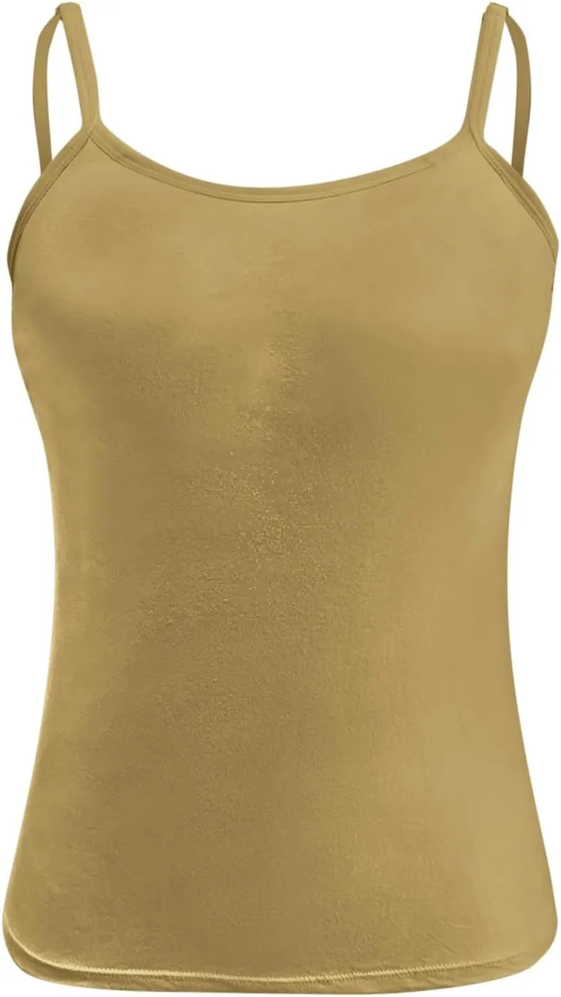 Tank Top for Women Wtih Shelf Bra Adjustable Straps Camisoles Soft Casual Cotton Camis Shirt