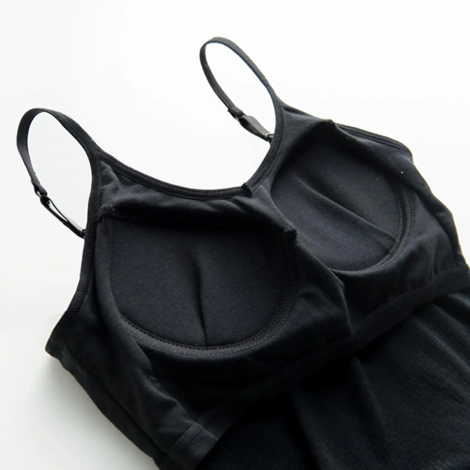 Tank Tops for Women Built in Bra Adjustable Spaghetti Strap Summer Sexy Back Cross Outfits Workout Layering Camisole