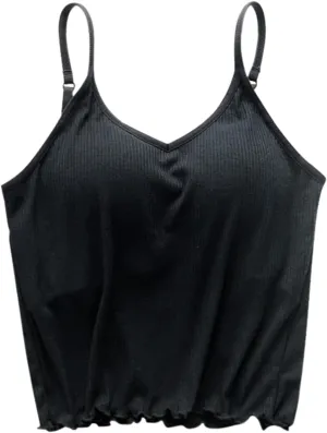 Tank Tops for Women Built in Bra Adjustable Spaghetti Strap Summer Sexy Back Cross Outfits Workout Layering Camisole