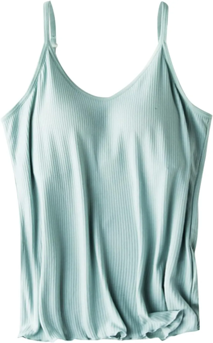 Tank Tops for Women Thread with Chest Pad Without Wearing Bra One Tank Top Camisole Tops for Women Women's Tank