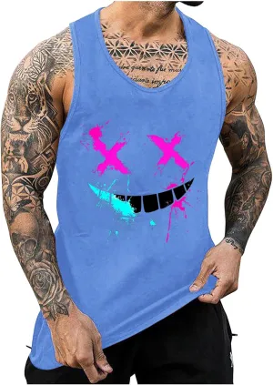 Tank Tops Men Graphic Funny Sleeveless Soft Novelty Tops Quick Dry Athletic Stretch Tank Pack