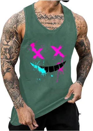 Tank Tops Men Graphic Funny Sleeveless Soft Novelty Tops Quick Dry Athletic Stretch Tank Pack