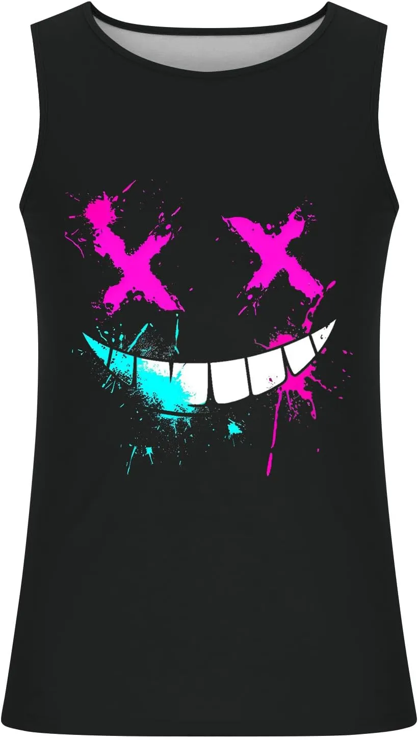 Tank Tops Men Graphic Funny Sleeveless Soft Novelty Tops Quick Dry Athletic Stretch Tank Pack