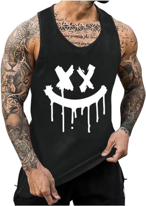 Tank Tops Men Graphic Funny Sleeveless Soft Novelty Tops Quick Dry Athletic Stretch Tank Pack
