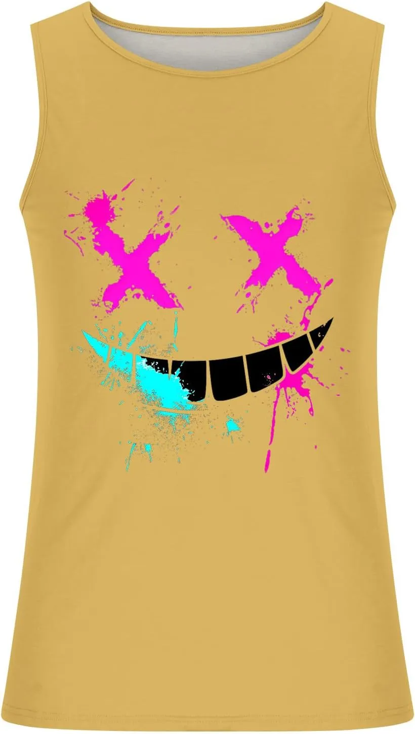 Tank Tops Men Graphic Funny Sleeveless Soft Novelty Tops Quick Dry Athletic Stretch Tank Pack