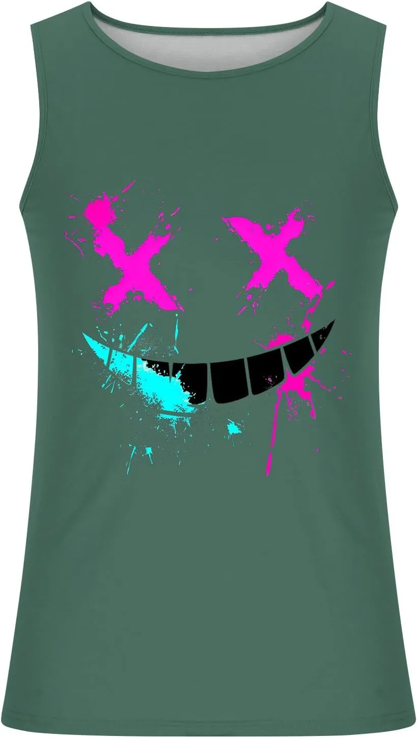 Tank Tops Men Graphic Funny Sleeveless Soft Novelty Tops Quick Dry Athletic Stretch Tank Pack