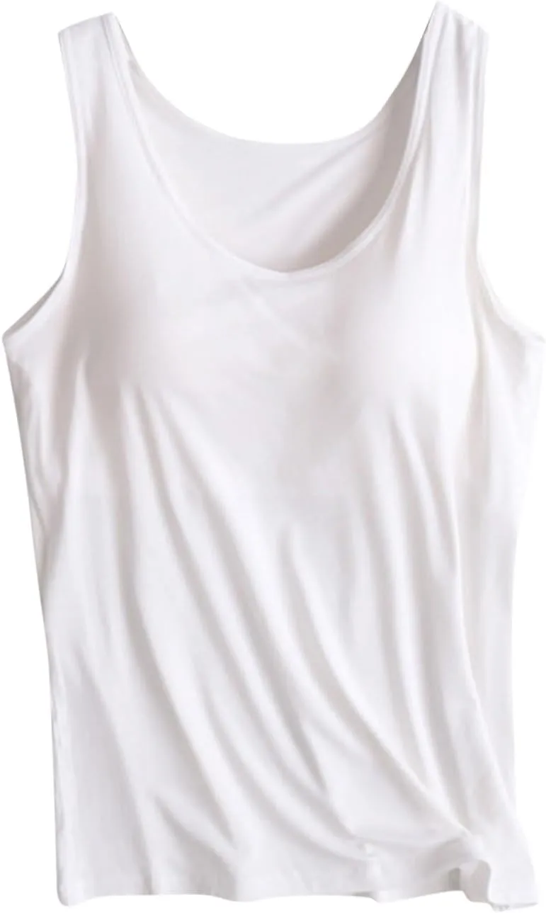 Tank Tops with Built in Bra for Women Athletic Camisole Vest Summer Casual Padded Yoga Sports Shirts Undershirt