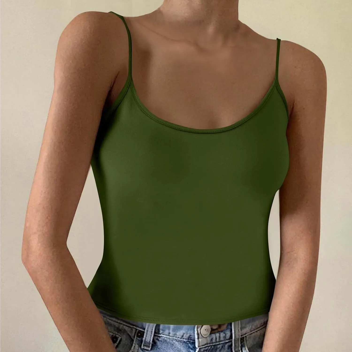 TARIENDY Womens Tank Tops Athletic Workout Casual Summer Sleeveless Camis Plain Slim Fit Comfy Spaghetti Strap Basic Top