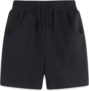 Toddler Boys Girls Basketball Shorts Solid Cotton Athletic Running Shorts Quick Dry Pull on Jogger Pants Summer Clothes