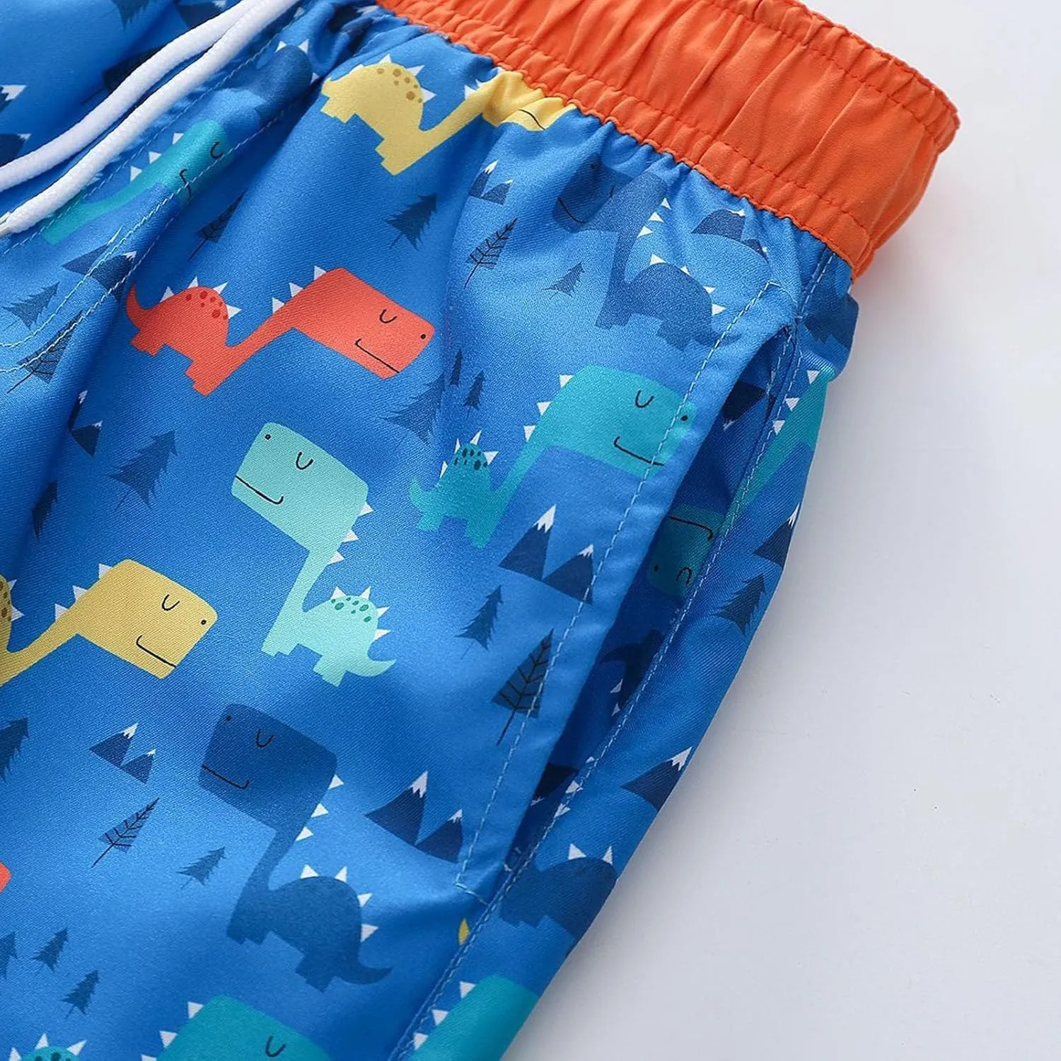Toddler Cotton Summer Beach Shorts Boys Swim Trunks Elastic Waist Drawstring Loose Fit Athletic Girls Summer Wear