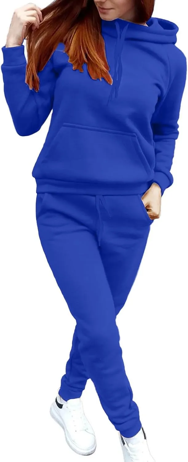 Track Suits for Women Set - 2 Piece Outfits Sweatsuit Pocket Hoodies with Pants Spring Jogging Workout Sets for Women