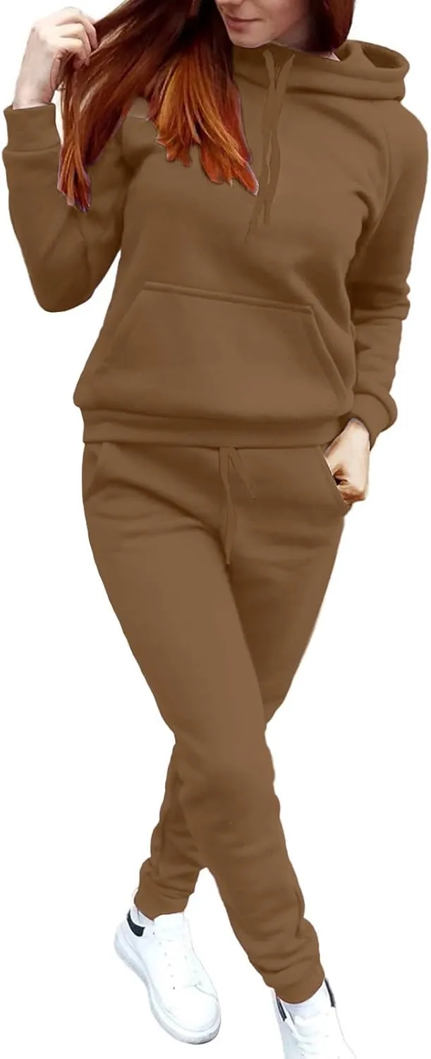 Track Suits for Women Set - 2 Piece Outfits Sweatsuit Pocket Hoodies with Pants Spring Jogging Workout Sets for Women