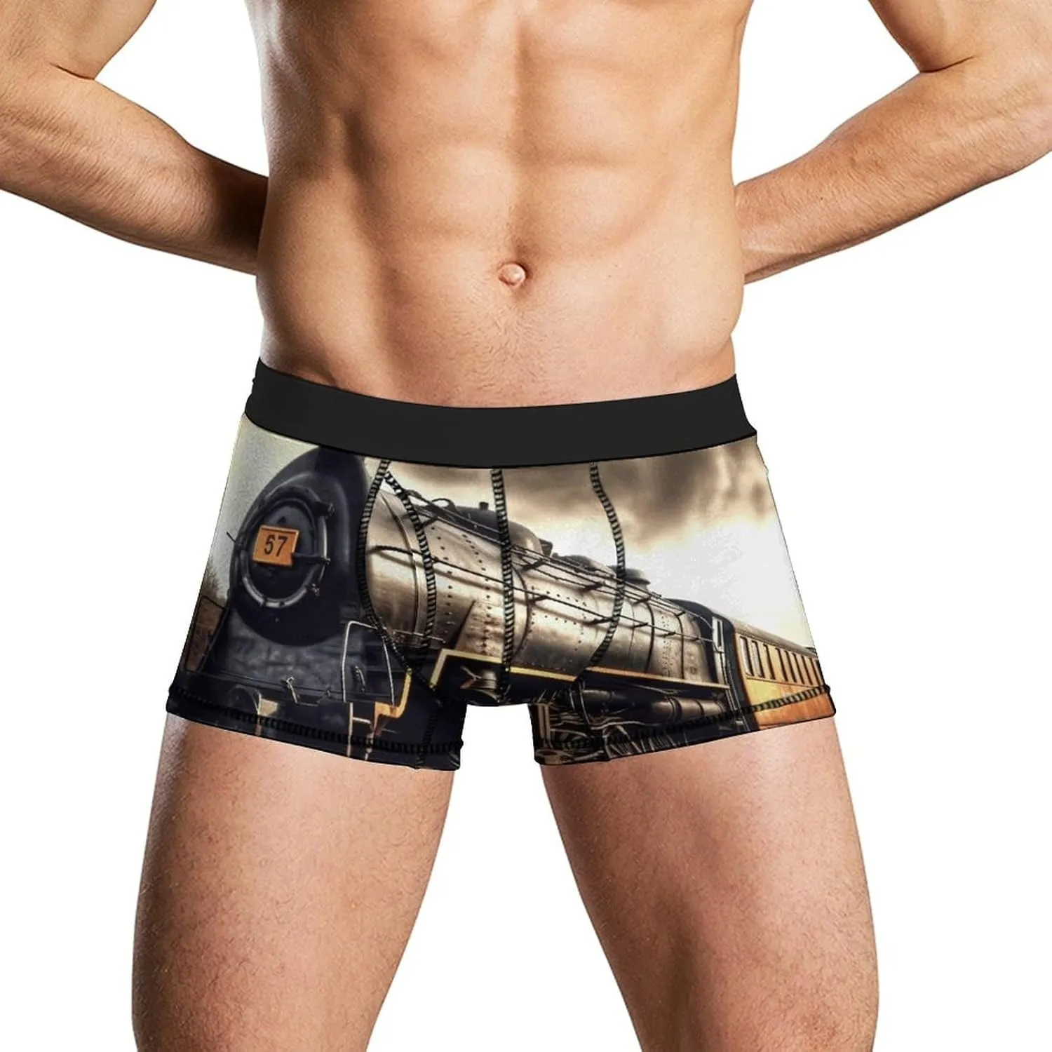 Train Boxer Briefs for Men Breathable Underwear Boxer Brief Comfort Soft Trunk Underwear for Men