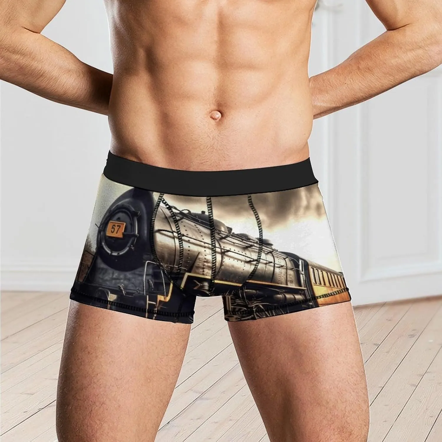 Train Boxer Briefs for Men Breathable Underwear Boxer Brief Comfort Soft Trunk Underwear for Men