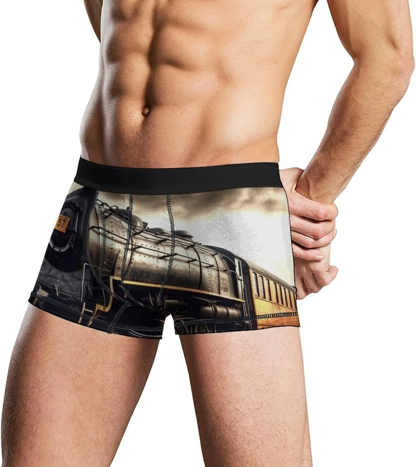 Train Boxer Briefs for Men Breathable Underwear Boxer Brief Comfort Soft Trunk Underwear for Men