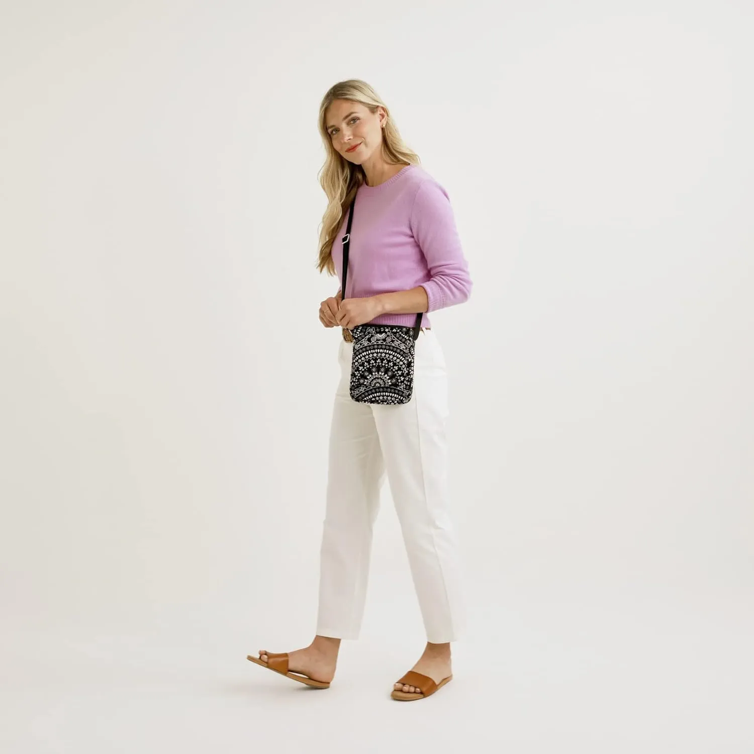 Vera Bradley Women's Cotton Mini Hipster Crossbody Purse with RFID Protection