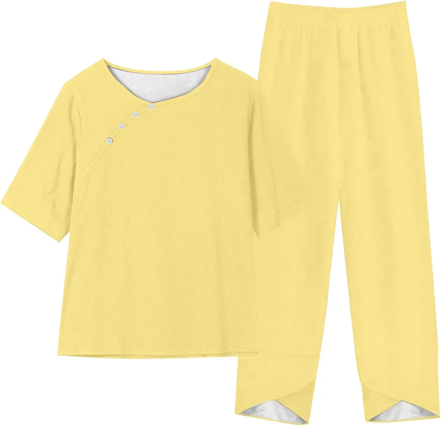 Women Casual Cotton Linen Sets Oversized T Shirts Capri Pants 2025 Resort Wear Two Piece Summer Outfits Plus Size