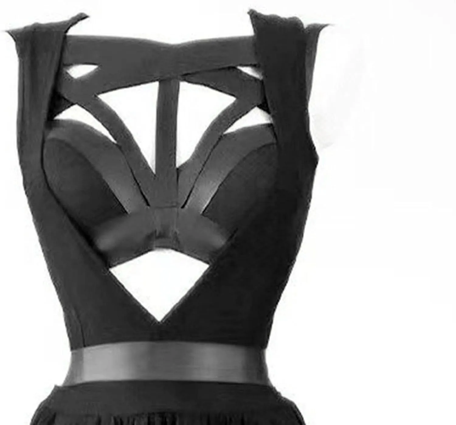 Women Gothic Lingerie Lace Babydoll 3 PC Sheer Mesh Long Dresses Front Criss-Cross Crop Top and Skirt Lingerie