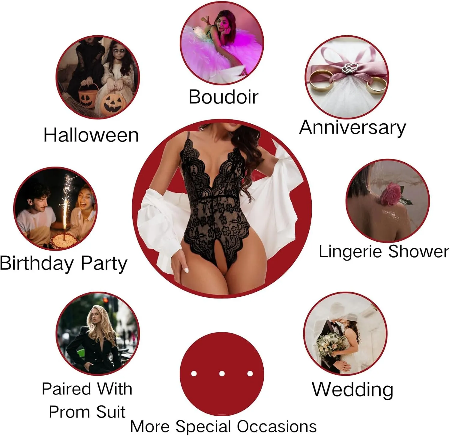 Women One Piece Lingerie Lace Bodysuit Deep V sexy Teddy Lingerie