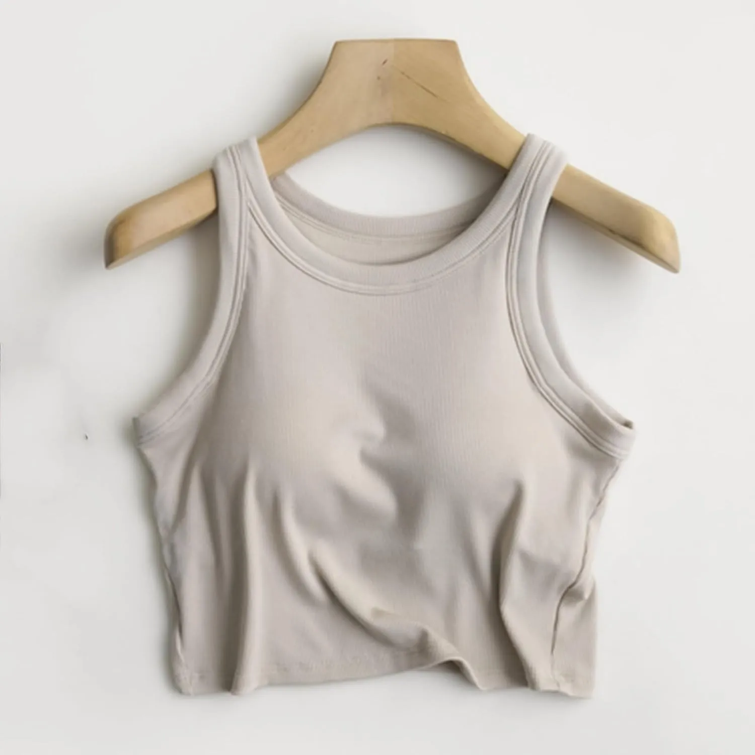 Women Rib Tank Tops with Built in Bras Summer Solid Yoga Camisoles for Fitness Workout Outfits Undershirts Cami Tops