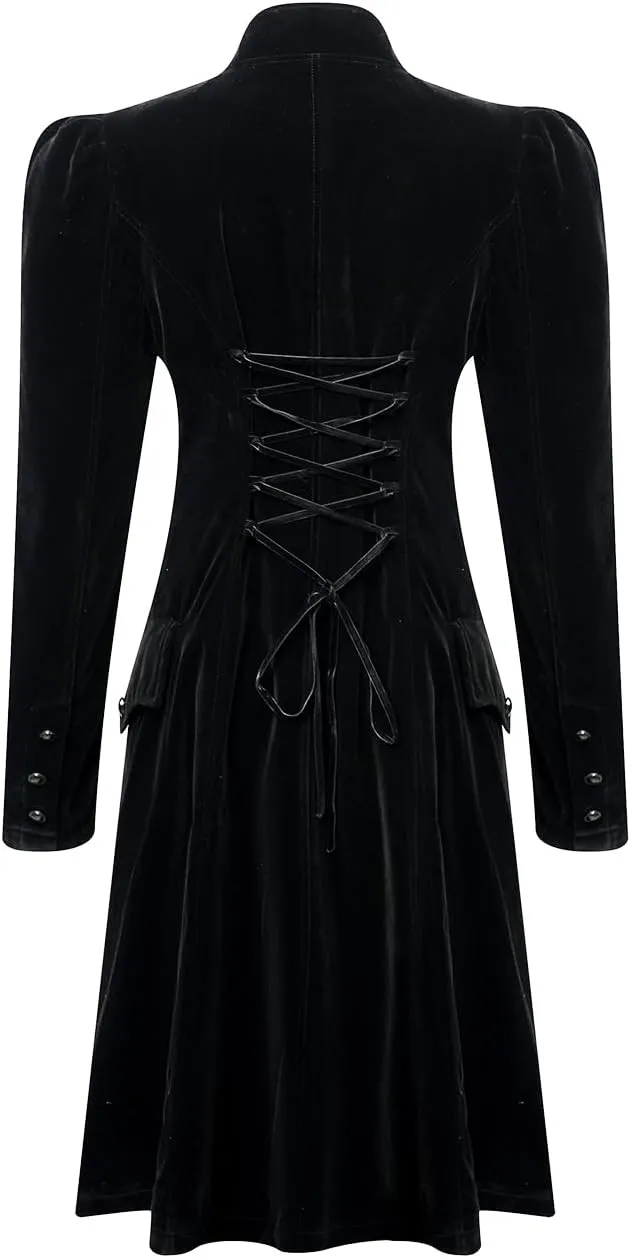 Women Victorian Steampunk Vintage Renaissance Jacket Gothic Frock Coat Uniform